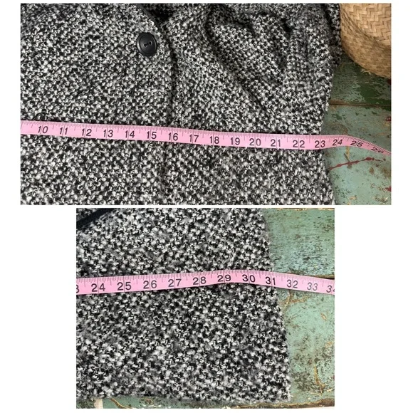 Free People Satellite Image Swing Hooded Tweed Wool Oversized Coat Size XS - Picture 17 of 17